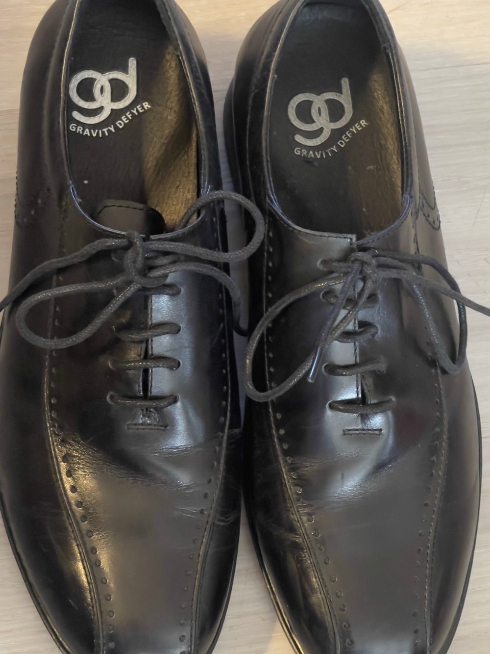 Gravity Defyer Men's Black Leather Oxford Dress Shoes